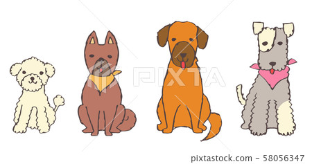 4 dogs of various types 58056347