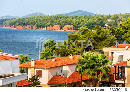 Nikiti, Sithonia, Greece, sea and mountains 58056448