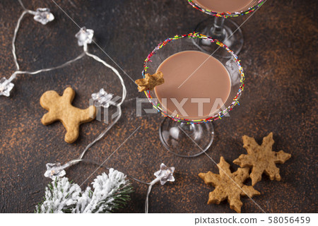 Sugar cookie martini with sprinkles rim Sugar cookie martini with sprinkles rim 58056459