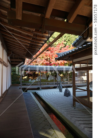 寺廟裡的秋葉 58057178