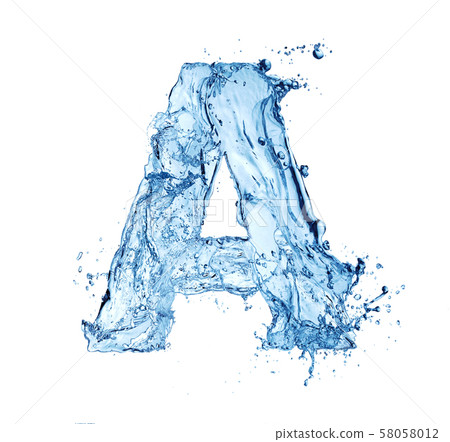 water splash letter A water splash letter A 58058012