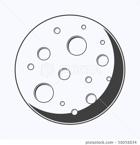 Moon flat design style on white background,... - Stock Illustration ...