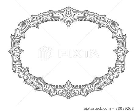 Linear art for coloring book page with border Linear art for coloring book page with border 58059268