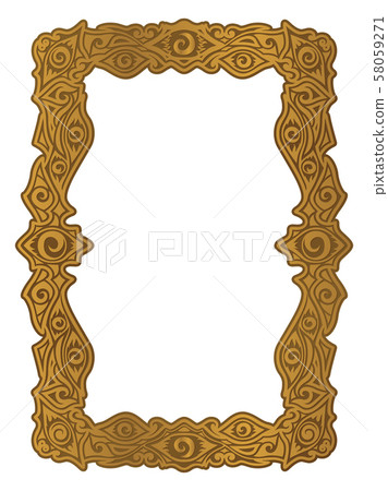 Art with golden border on white background Art with golden border on white background 58059271