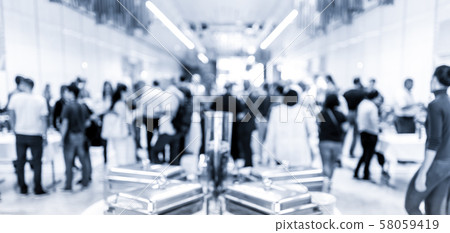 Blured image of businesspeople at coffee break at conference meeting. 58059419