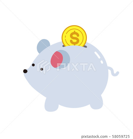 Mouse piggy bank mouse year illustration Mouse piggy bank mouse year illustration 58059725