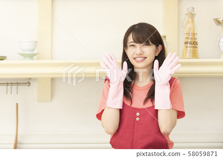 家務勞動家務代理管家女橡膠手套 家務勞動家務代理管家女橡膠手套 58059871