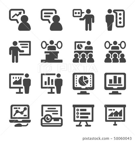 presentation icon set 58060043