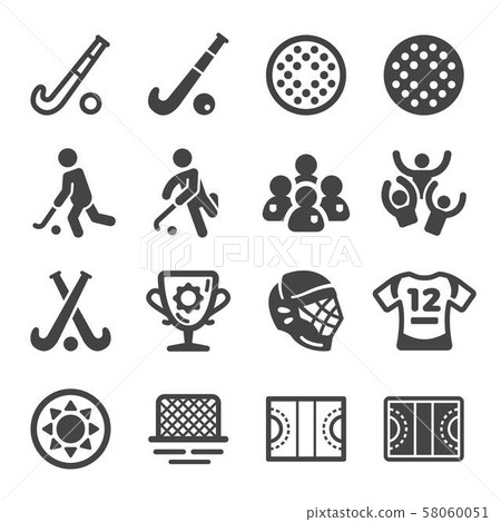 field hockey icon set - Stock Illustration [58060051] - PIXTA