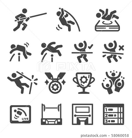 pole vault icon set pole vault icon set 58060058
