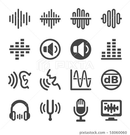 voice and sound icon set voice and sound icon set 58060060