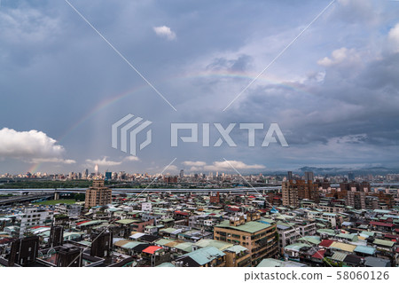 Skyline of taipei city in downtown Taipei, Skyline of taipei city in downtown Taipei, 58060126