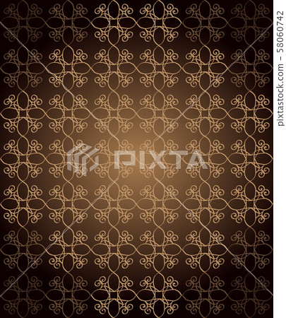 Seamless vintage wallpaper with dark color tones. 58060742