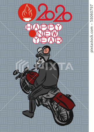 2020 New Year Card_Mouse Motorcycle 2020 New Year Card_Mouse Motorcycle 58060797