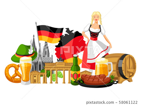 German background design. Germany national traditional symbols. 58061122
