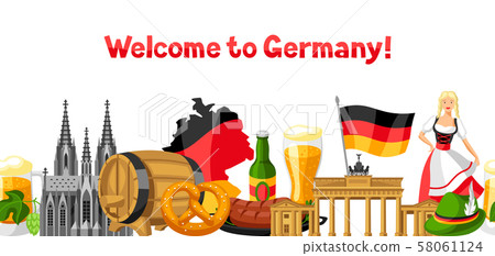 German seamless pattern. Germany national traditional symbols. 58061124