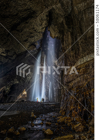 Underground waterfalls and river Underground waterfalls and river 58061174