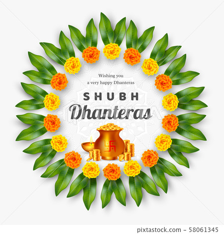 Shubh Dhanteras holiday composition. Shubh Dhanteras holiday composition. 58061345
