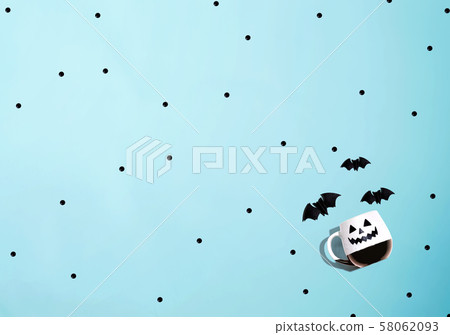 Halloween ghost mug with bats Halloween ghost mug with bats 58062093