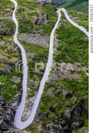 troll road - mountain route of Trollstigen troll road - mountain route of Trollstigen 58062817
