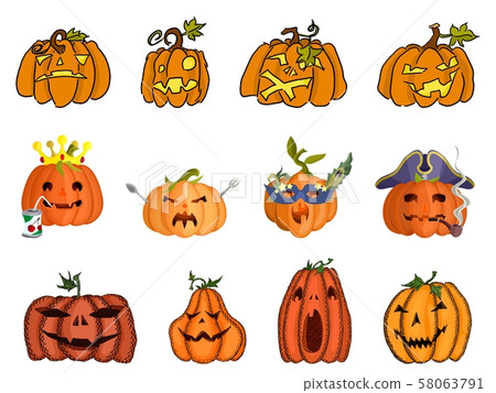 pumpkins different styles stickers collection news 58063791