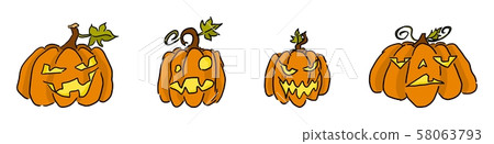a collection of funny pumpkins for halloween a collection of funny pumpkins for halloween 58063793
