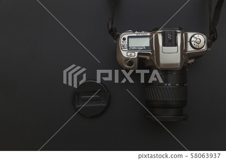 Photographer workplace with dslr camera system on Photographer workplace with dslr camera system on 58063937