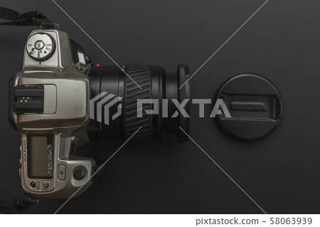 Photographer workplace with dslr camera system on Photographer workplace with dslr camera system on 58063939