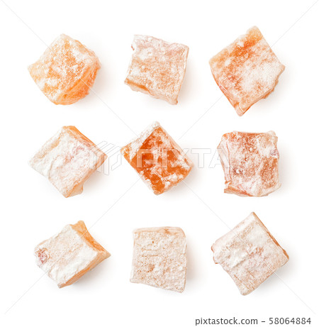 Set of sweets turkish delight on a white. The view 58064884