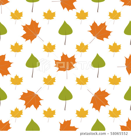 Seamless vector pattern with autumn leaves on a - Stock Illustration ...