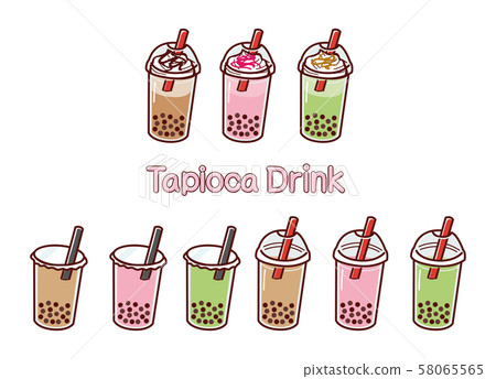 Illustration material: tapioca drink girly cute 58065565