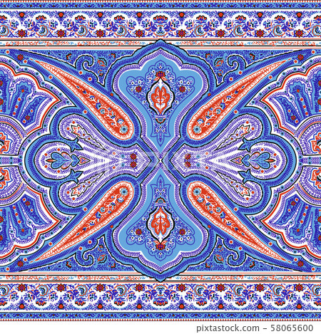 Paisley pattern. Indian rug paisley ornament 58065600