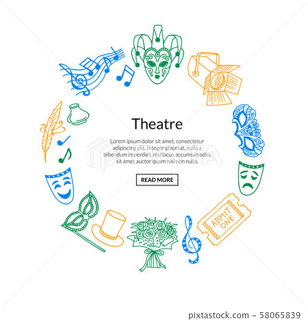 Vector doodle theatre elements Vector doodle theatre elements 58065839