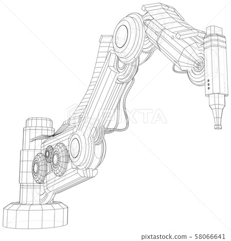 Robot hand. EPS10 format. Wire-frame Vector created of 3d Robot hand. EPS10 format. Wire-frame Vector created of 3d 58066641
