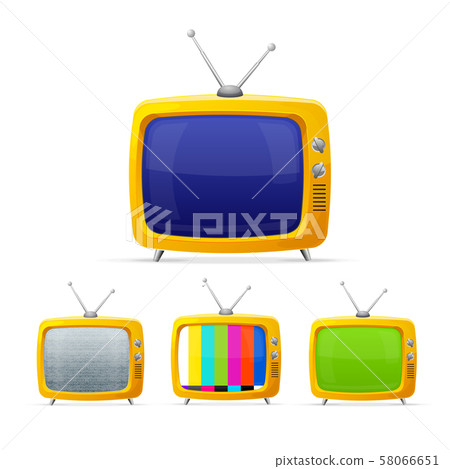 Different Tv with Color Screen Display Set. Vector Different Tv with Color Screen Display Set. Vector 58066651