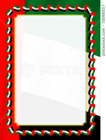 Frame and border of ribbon with United Arab Frame and border of ribbon with United Arab 58066857