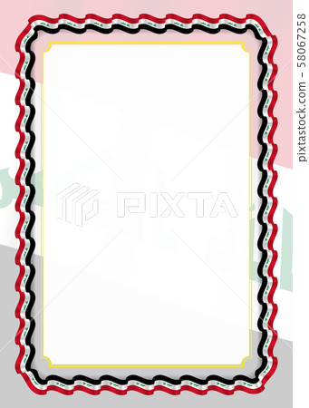Frame and border of ribbon with Iraq flag, 58067258