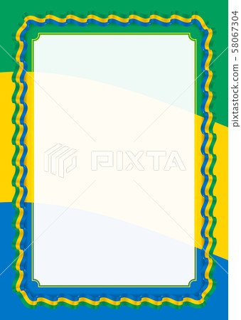 Frame and border of ribbon with Gabon flag, Frame and border of ribbon with Gabon flag, 58067304