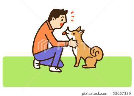 Dog and man 58067329