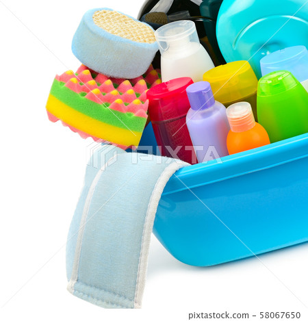 Set of household chemicals isolated on a white 58067650