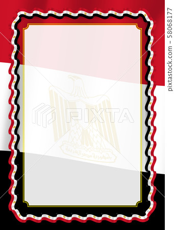 Frame and border of ribbon with Egypt flag, Frame and border of ribbon with Egypt flag, 58068177