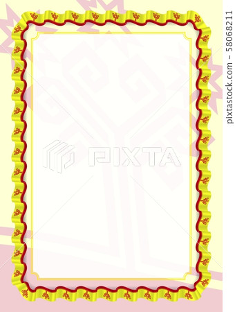 Frame and border of ribbon with Chuvashia flag, 58068211