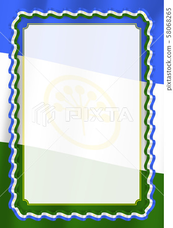 Frame and border of ribbon with Bashkortostan 58068265