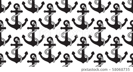 Anchor seamless pattern vector boat pirate helm... - Stock Illustration ...