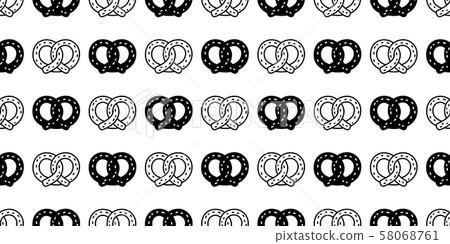 pretzel seamless pattern cookie vector snack... - Stock Illustration ...