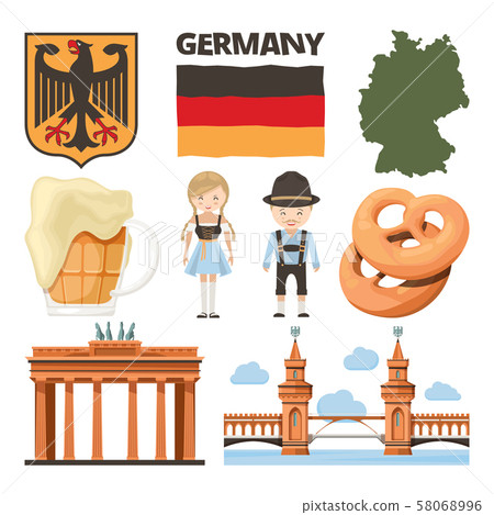 Travel pictures. Set of traditional and cultural objects of germany 58068996