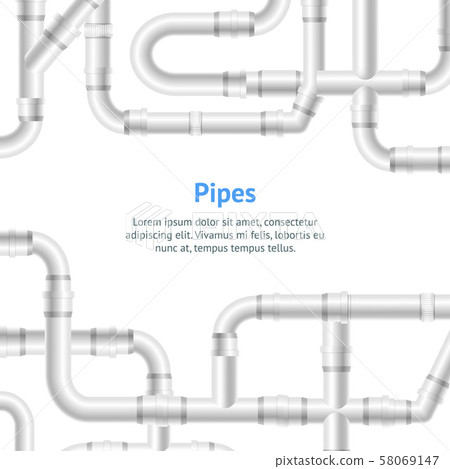 Realistic Detailed 3d White Blank Pipe Card. Vector Realistic Detailed 3d White Blank Pipe Card. Vector 58069147