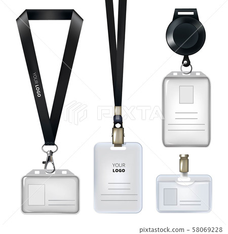 Realistic template of identification card or personal badges 58069228