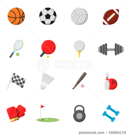 Sports icons set. Vector pictures in flat style Sports icons set. Vector pictures in flat style 58069239