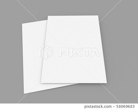 Two paper sheets on a gray background. - Stock Illustration [58069683 ...